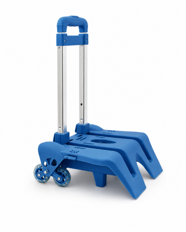 Chariot scolaire pliable 6 roues – Bleu