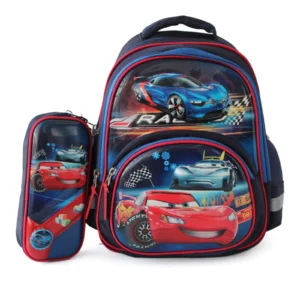 Ensemble scolaire Dingo Cars : sac à dos et trousse assortie